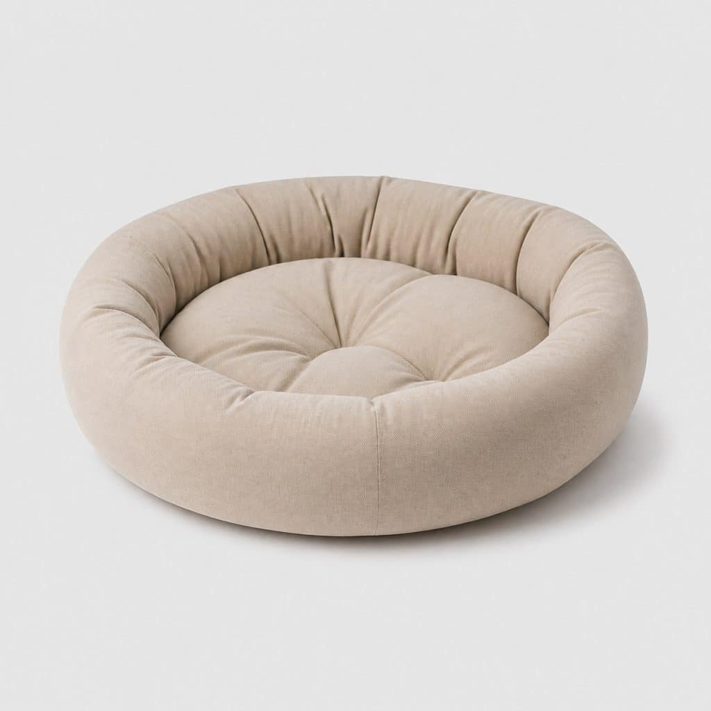 Coussin rond pour chat, vue de face