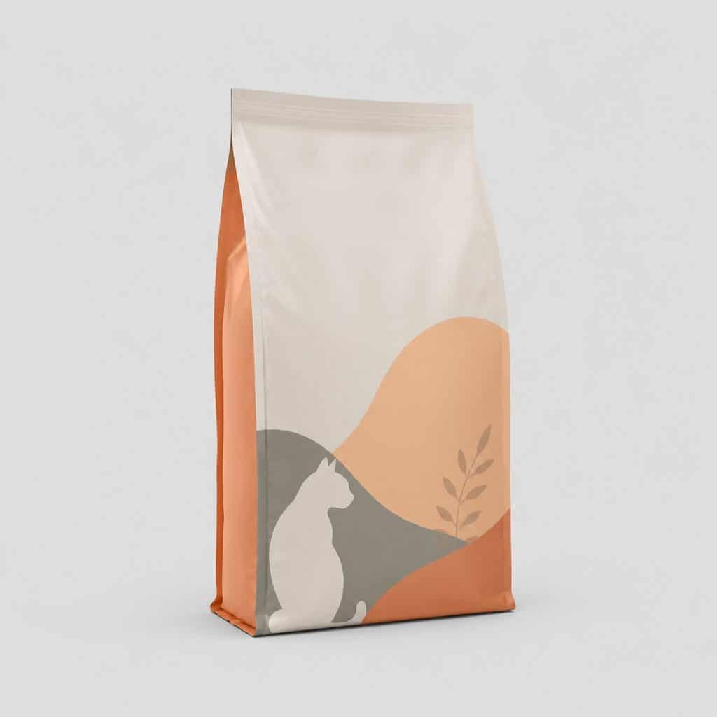 Sac de croquettes tendres pour chat senior sur fond neutre