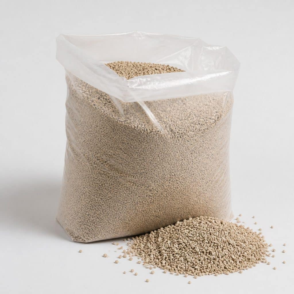 Sac de litière agglomérante pour chat en grains d'argile
