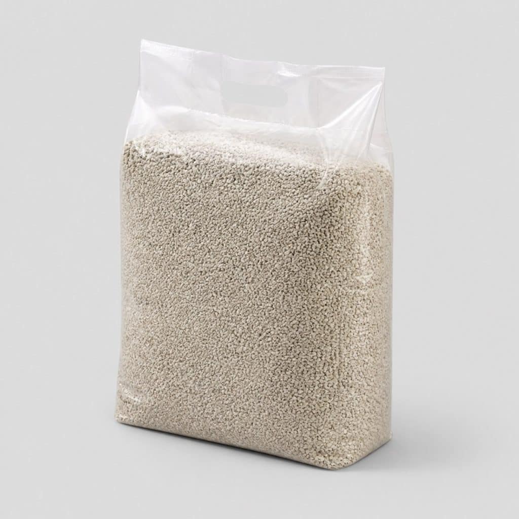 Sac de litière agglomérante à faible poussière
