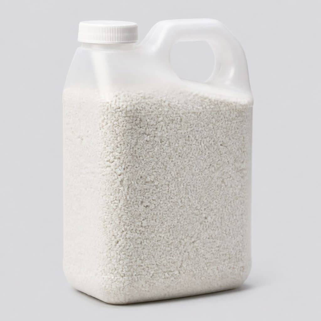 Bidon de litière minérale non agglomérante blanche