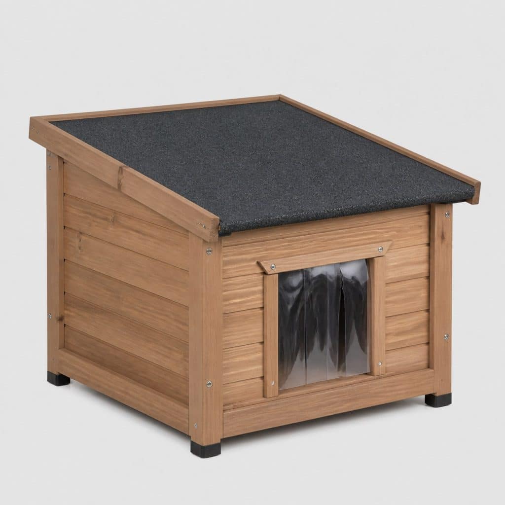 Niche extérieure isolée pour chat, vue de face